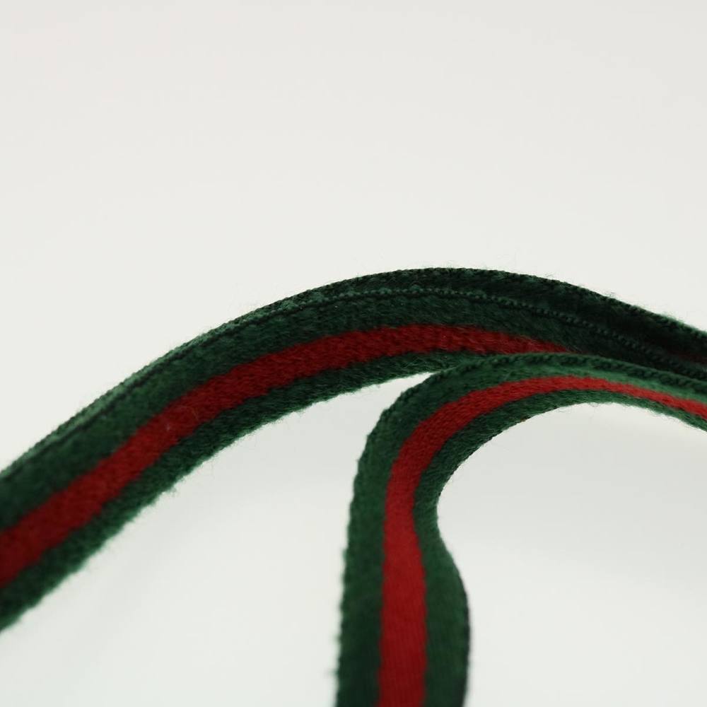 GUCCI GG Canvas Web Sherry Line Shoulder Bag Beige Green Red 141863 Auth ki2891 - Picture 13 of 16